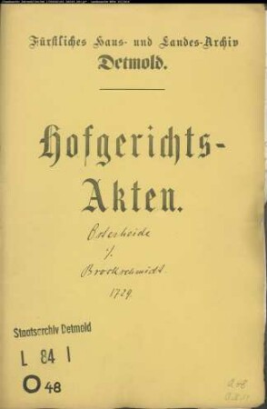 Osterheide, Konduktor zu Papenhausen gegen Joh. Hermann Brockschmidt, sonst Sprenger zu Werl - Schuldforderung