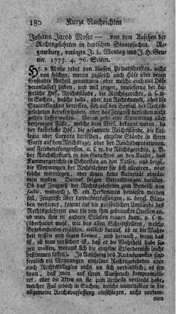 Von dem Ansehen der Rechtsgelehrten in deutschen Staatssachen.