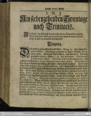 Am siebenzehenden Sonntage nach Trinitatis