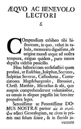 Æquo Ac Benevolo Lectori.