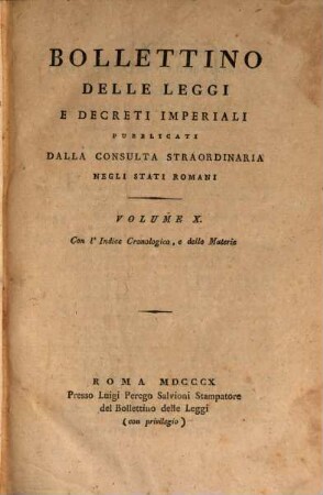 Bollettino delle leggi e decreti imperiali, 10. 1810