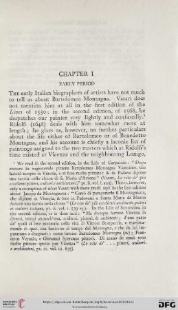 Chapter I: Early period