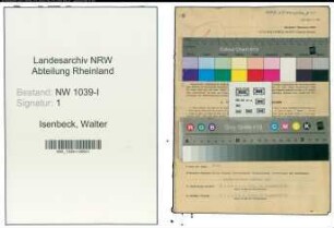 Entnazifizierung Walter Isenbeck , geb. 31.03.1907 (Kaufmann)