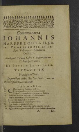 De patria potestate, Titulus IX.