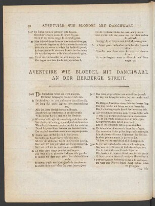 Aventuire Wie Bloedel Mit Danchwart. An Der Herberge Streit.