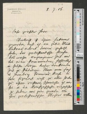 Brief an Werner von Melle