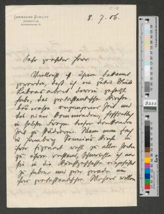 Brief an Werner von Melle