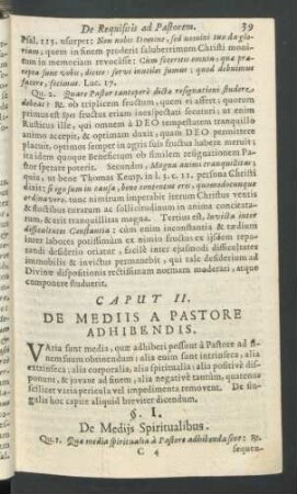 Caput II. De Mediis A Pastore Adhibendis.