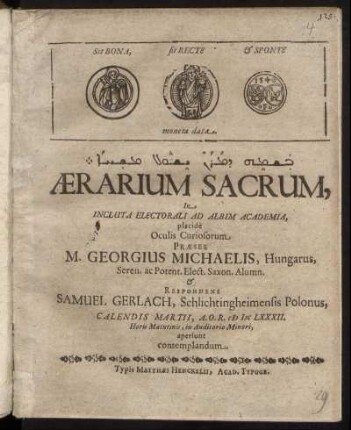 [...] Aerarium Sacrum