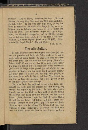 Der alte Sultan.