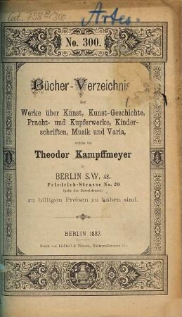 Bücher-Verzeichniss. 300. 1887
