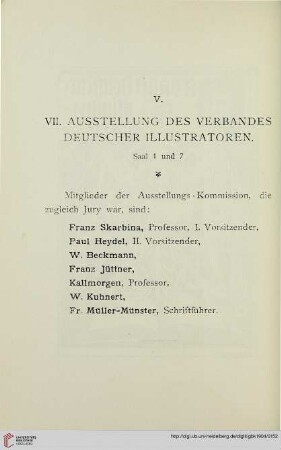 V: VII. Ausstellung des Verbandes Deutscher Illustratoren (Nr. 1580-2036)