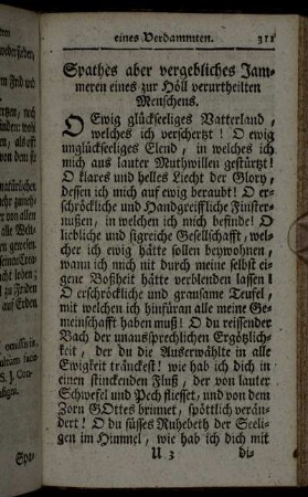 Spathes aber vergebliches Jammeren eines zur Höll verurtheilten Menschens.