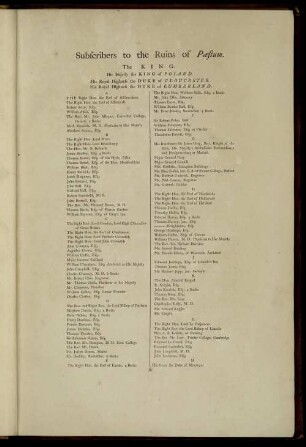 Subscribers to the Ruin of Poestum.