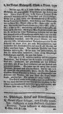 10. Philologie, Kritick und Alterthümern.