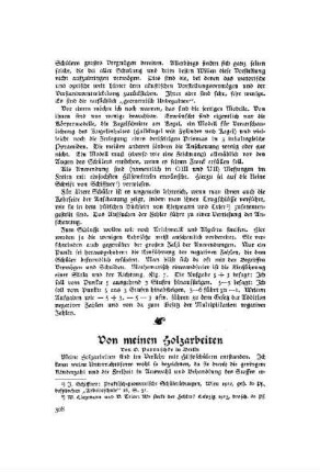 Von meinen Holzarbeiten