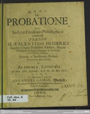 De probatione