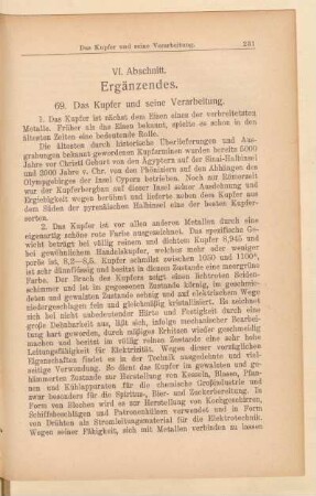VI. Abschnitt. Ergänzendes