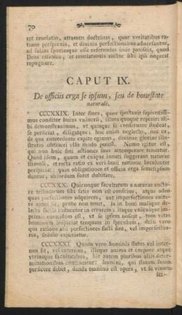Caput IX. De officiis erga se ipsum, ...