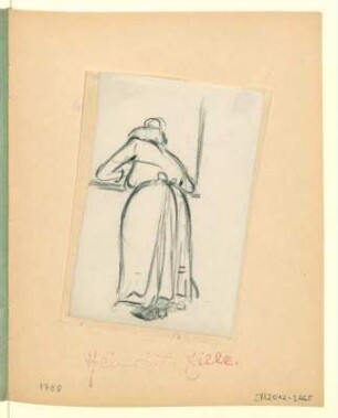 Frau schaut aus dem Fenster