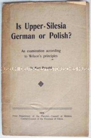 Propagandaschrift in englischer Sprache über die Volksabstimmung in Schlesien