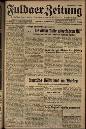 Ausgabe vom Dienstag, den 22. Dezember 1936.