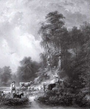 Landschaft mit Kühen
