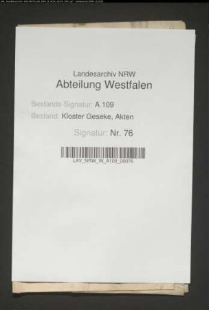 Kollation der Pfarrstelle St. Petri in Geseke an Franz Wilhelm Meyer und Johann Caspar Sömer.
