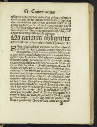 Quod canonici obligentur ad vitam valde virtuosam ac exemplarem castam et humilem. Ar. III.