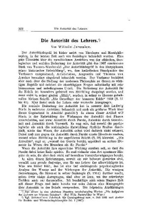Die Autorität des Lehrers
