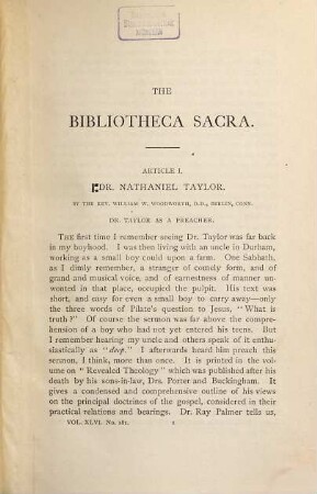 Bibliotheca sacra : a theological quarterly. 46. 1889