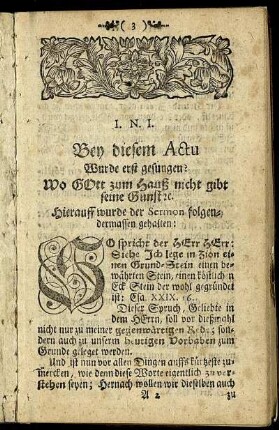 Bey diesem Actu Wurde erst gesungen?