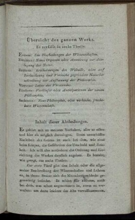Übersicht des ganzen Werks.