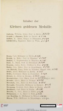 Inhaber der Kleinen goldenen Medaille