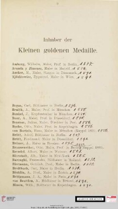 Inhaber der Kleinen goldenen Medaille