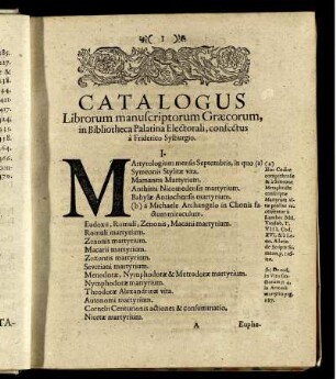 Catalogus Librorum manuscriptorum Græcorum ...