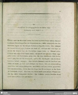 III. Bruchstücke zur Kriegsgeschichte des Jahres 1793. Fortsetzung von V. Stück S. 41