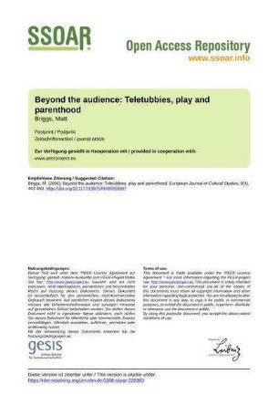 Beyond the audience: Teletubbies, play and parenthood