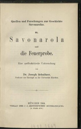 Savonarola und die Feuerprobe