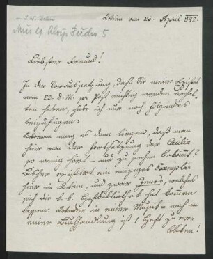 Brief an Siegfried Wilhelm Dehn : 25.04.1842