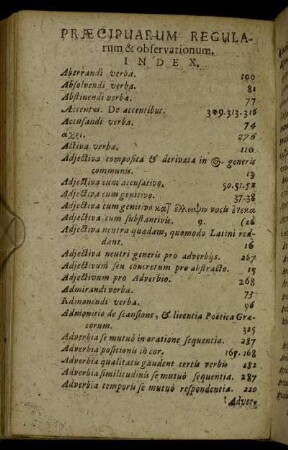 Præcipuarum Regularum & observationum.