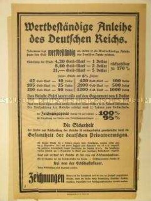 Maueranschlag mit Werbung für Reichsanleihen