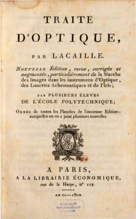 Traité d'optique