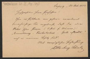 Brief an Friedrich Wilhelm Jähns : 23.10.1877