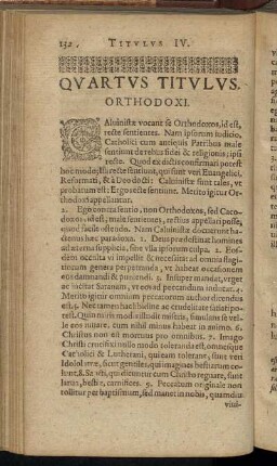 Quartus Titulus. Orthodoxi.