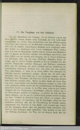 IV. Die Vorgänge vor der Schlacht
