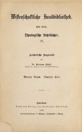 Katholische Dogmatik : in sechs Büchern, 3,2
