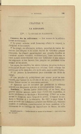Chapitre V. La réforme