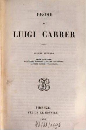 Opere scelte di Luigi Carrer, 3. Prose di Luigi Carrer ; 2