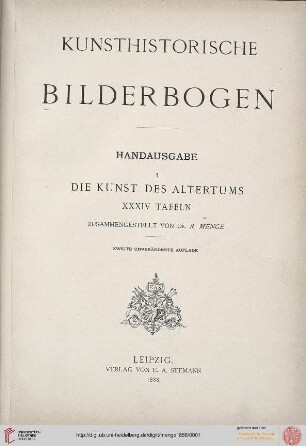 Band 1: Kunsthistorische Bilderbogen: Die Kunst des Altertums